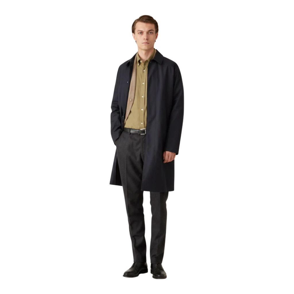 Chemise en flanelle de coton brossé Sunspel MSHT2131