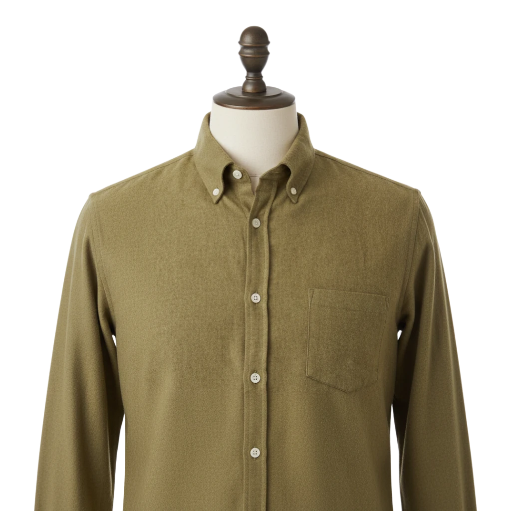 Chemise en flanelle de coton brossé Sunspel MSHT2131