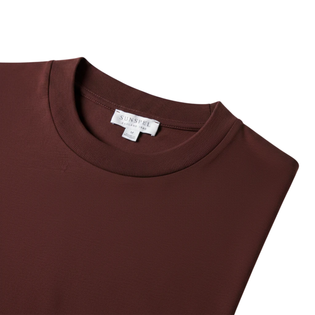 Sunspel schweres Supima T-Shirt rotbraun
