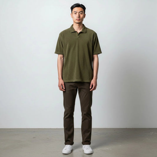 UNIT Hamburg - Never Laundry, Frottee - Polo Oliv – 100% Baumwolle - Never Laundry