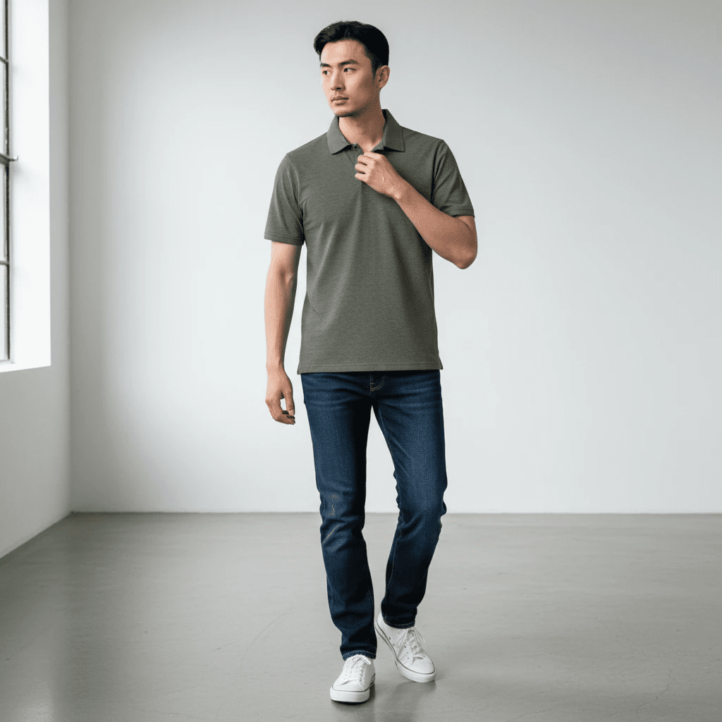 UNIT Hamburg - Never Laundry, Leinen Polo military grey - Never Laundry