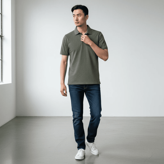 UNIT Hamburg - Never Laundry, Leinen Polo military grey - Never Laundry