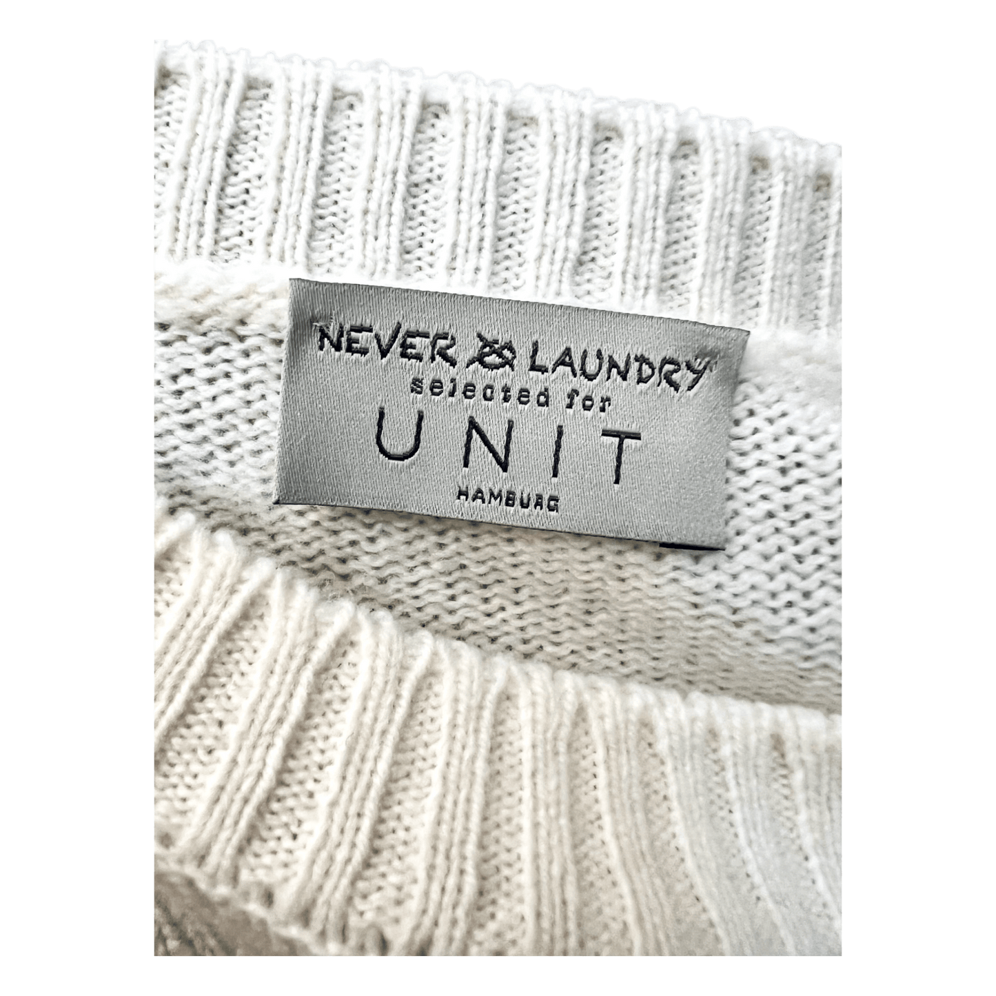UNIT Hamburg - Never Laundry, Merino Argyle, wollweiß mit karamellbraun - Never Laundry