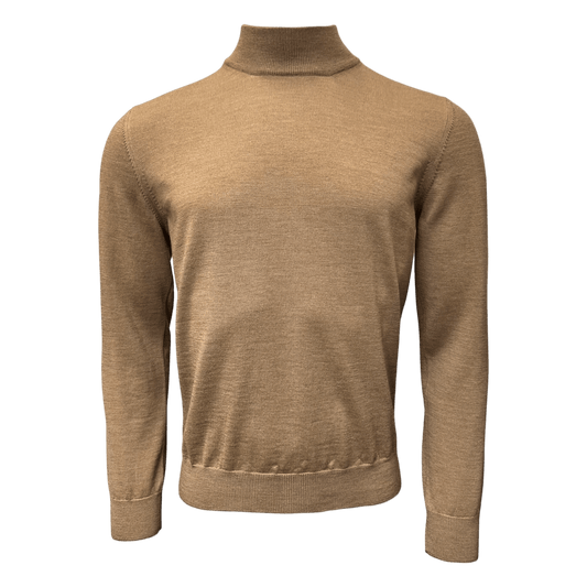 Never Laundry, Merino Stehkragen Pullover, camel - UNIT Hamburg