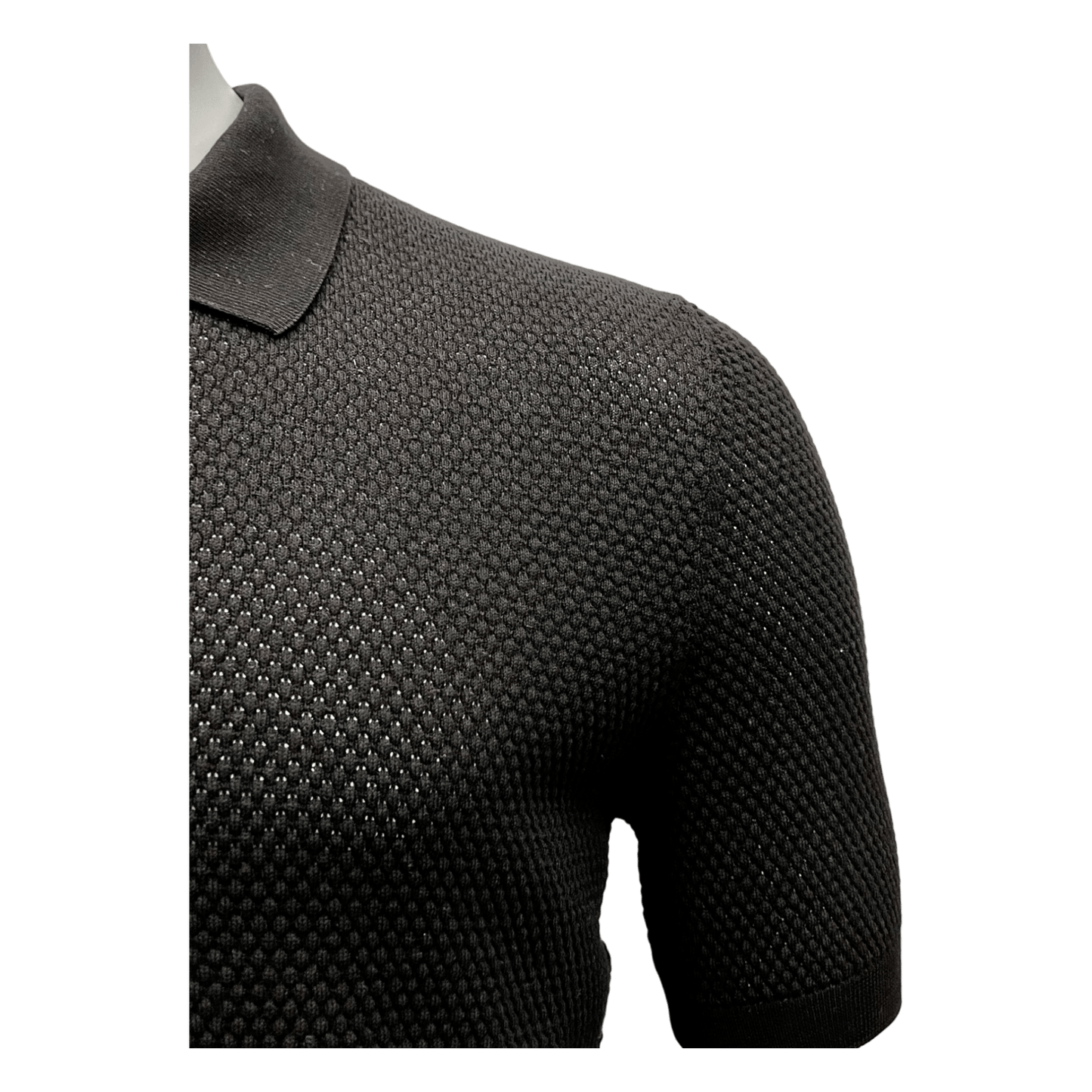 UNIT Hamburg - Never Laundry, Polo, Baumwolle, Wabenstrick, schwarz - Never Laundry