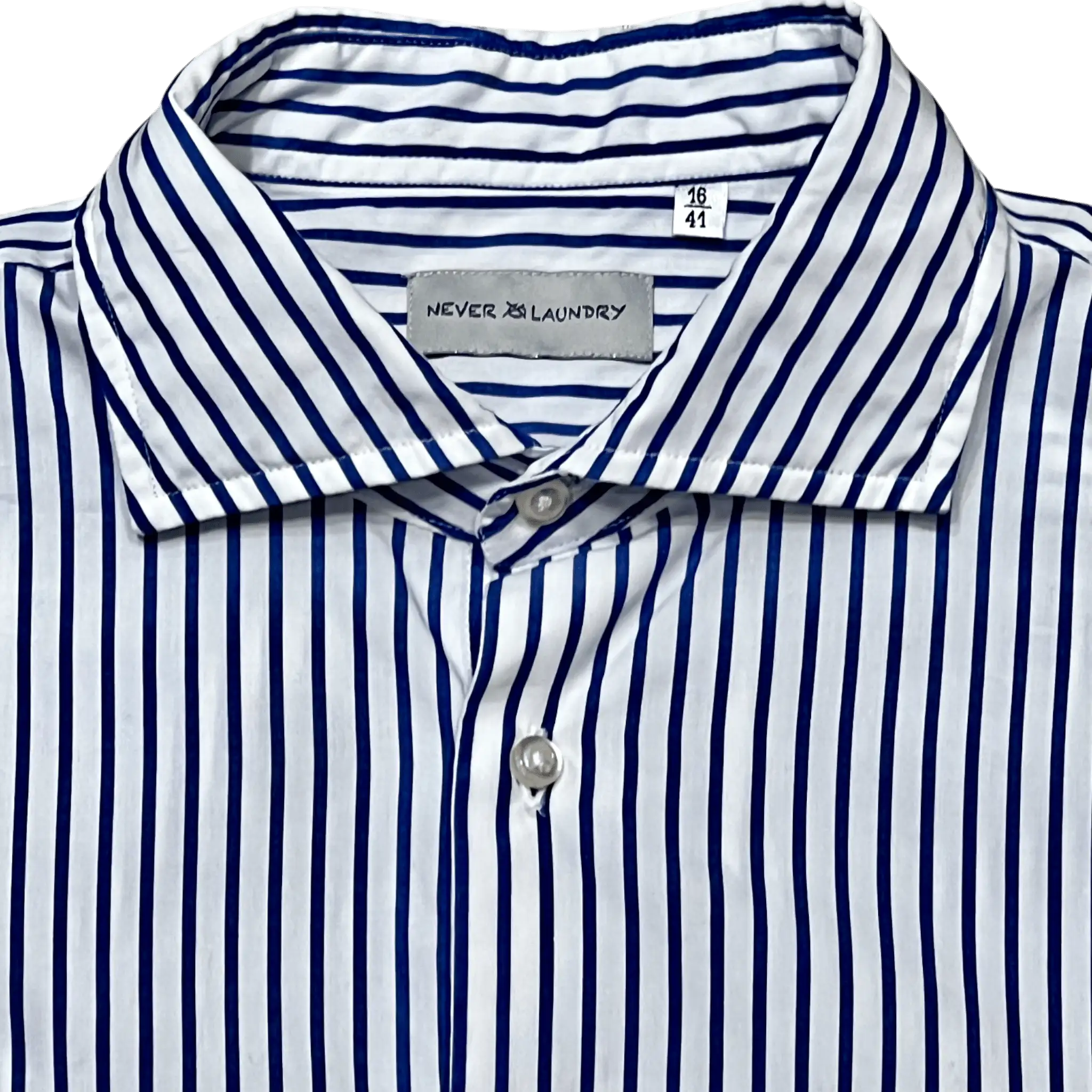 UNIT Hamburg - Never Laundry, Slim Fit, Baumwolle, dunkelblau - weiss gestreift - Never Laundry