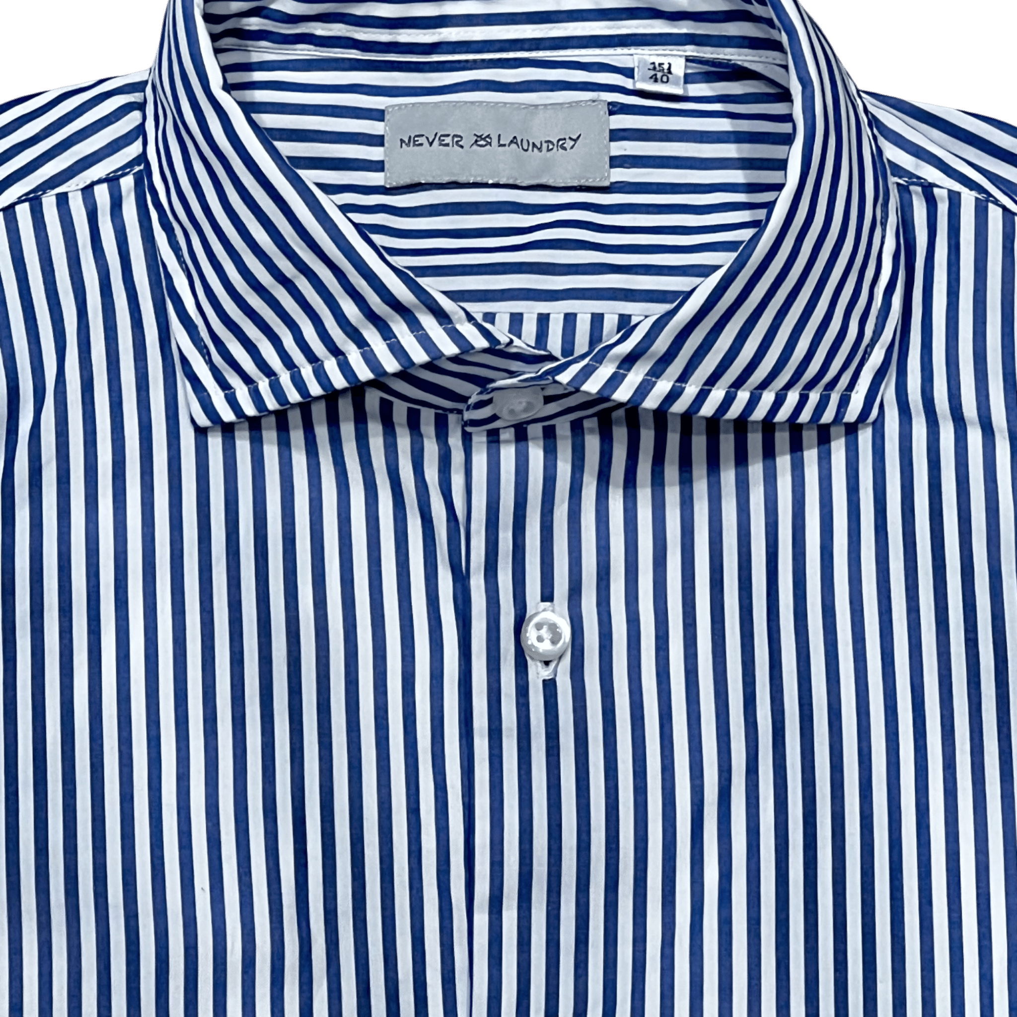 UNIT Hamburg - Never Laundry, Slim Fit, Baumwolle, weiß dunkelblau gestreift - Never Laundry