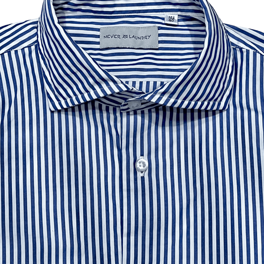 UNIT Hamburg - Never Laundry, Slim Fit, Baumwolle, weiß dunkelblau gestreift - Never Laundry