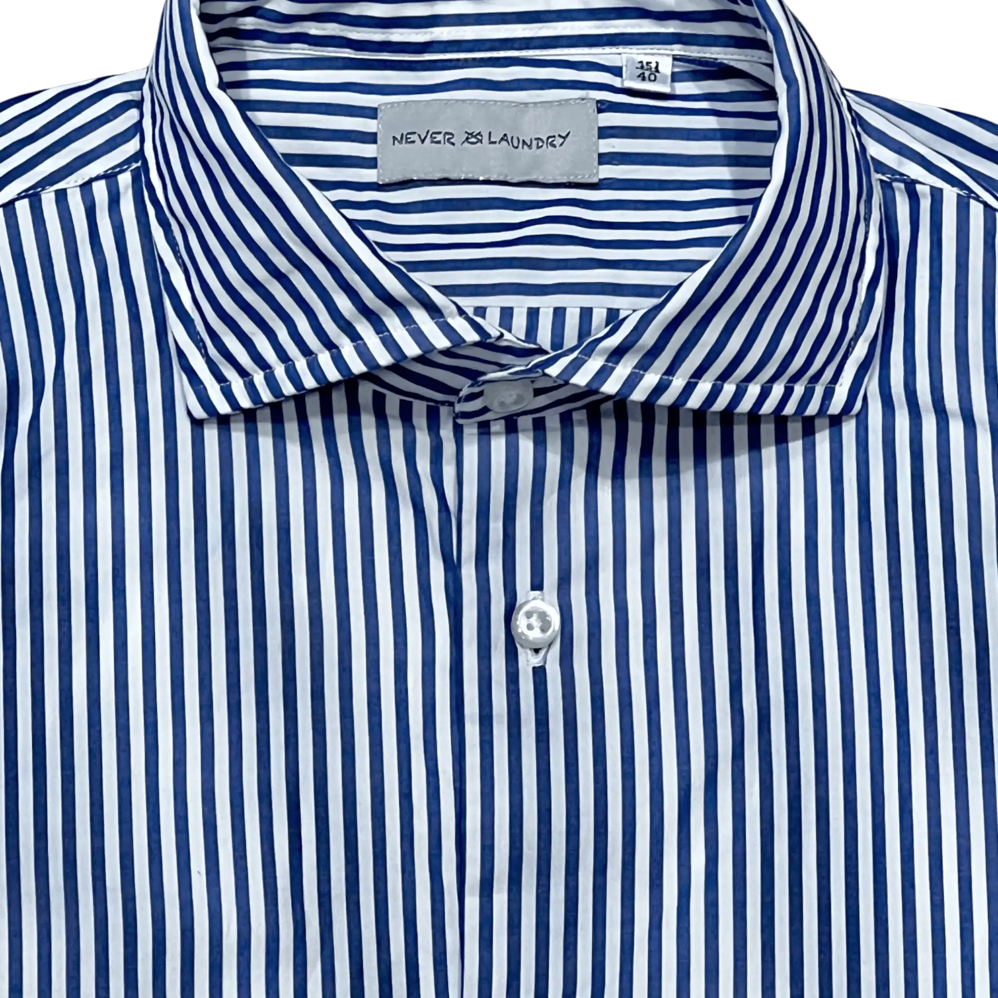 UNIT Hamburg - Never Laundry, Slim Fit, Baumwolle, weiß dunkelblau gestreift - Never Laundry