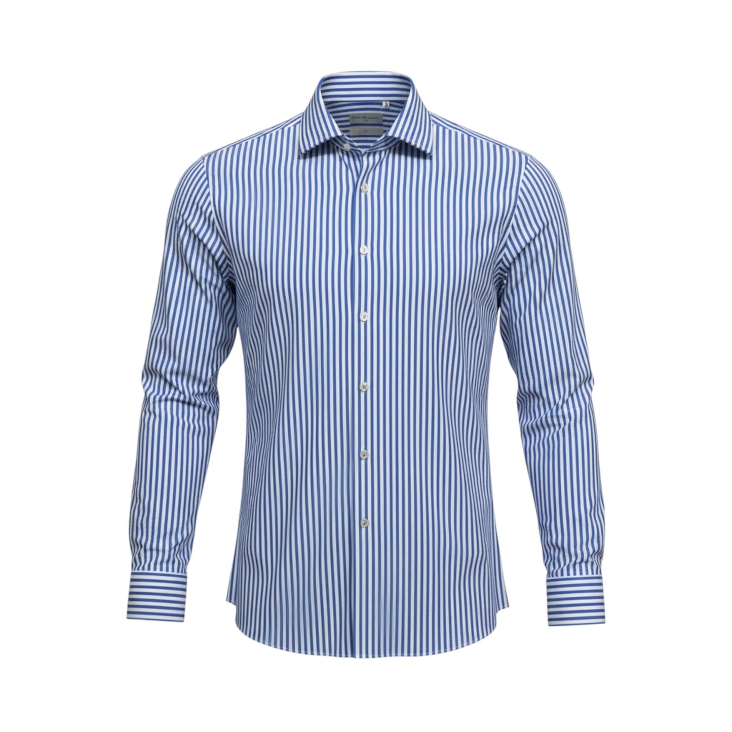 UNIT Hamburg - Never Laundry, Slim Fit, Baumwolle, weiß roylblau gestreift - Never Laundry