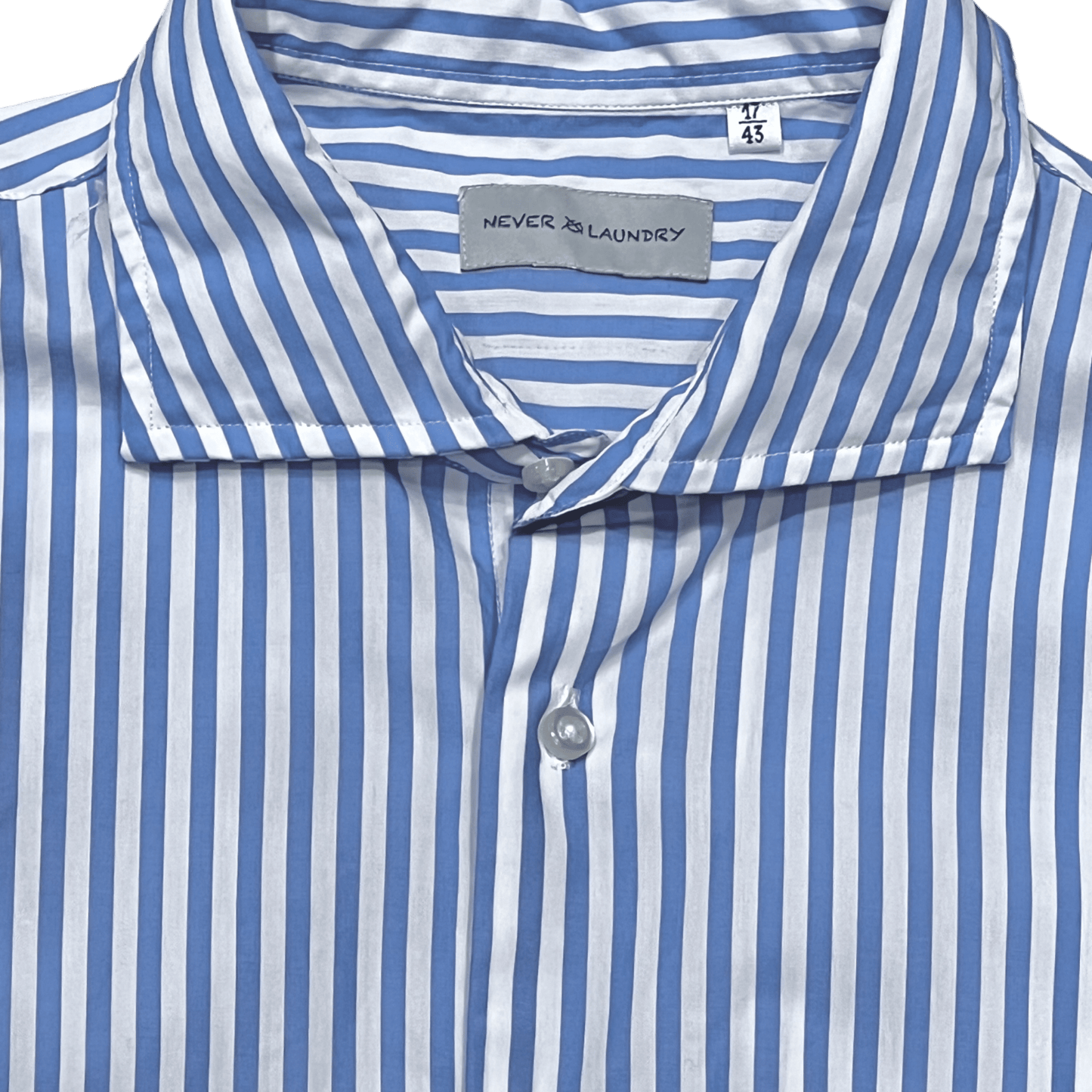 UNIT Hamburg - Never Laundry, Slim Fit, Baumwolle, weiß roylblau gestreift - Never Laundry