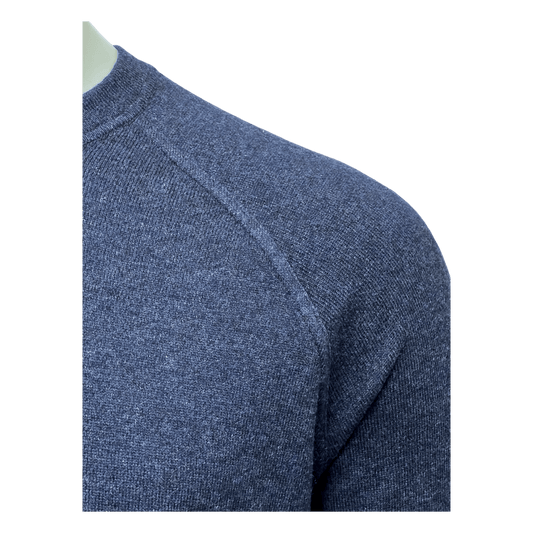 Never Laundry, Stricksweat, Raglanarm, Merino/ Kaschmir, denimblau - UNIT Hamburg