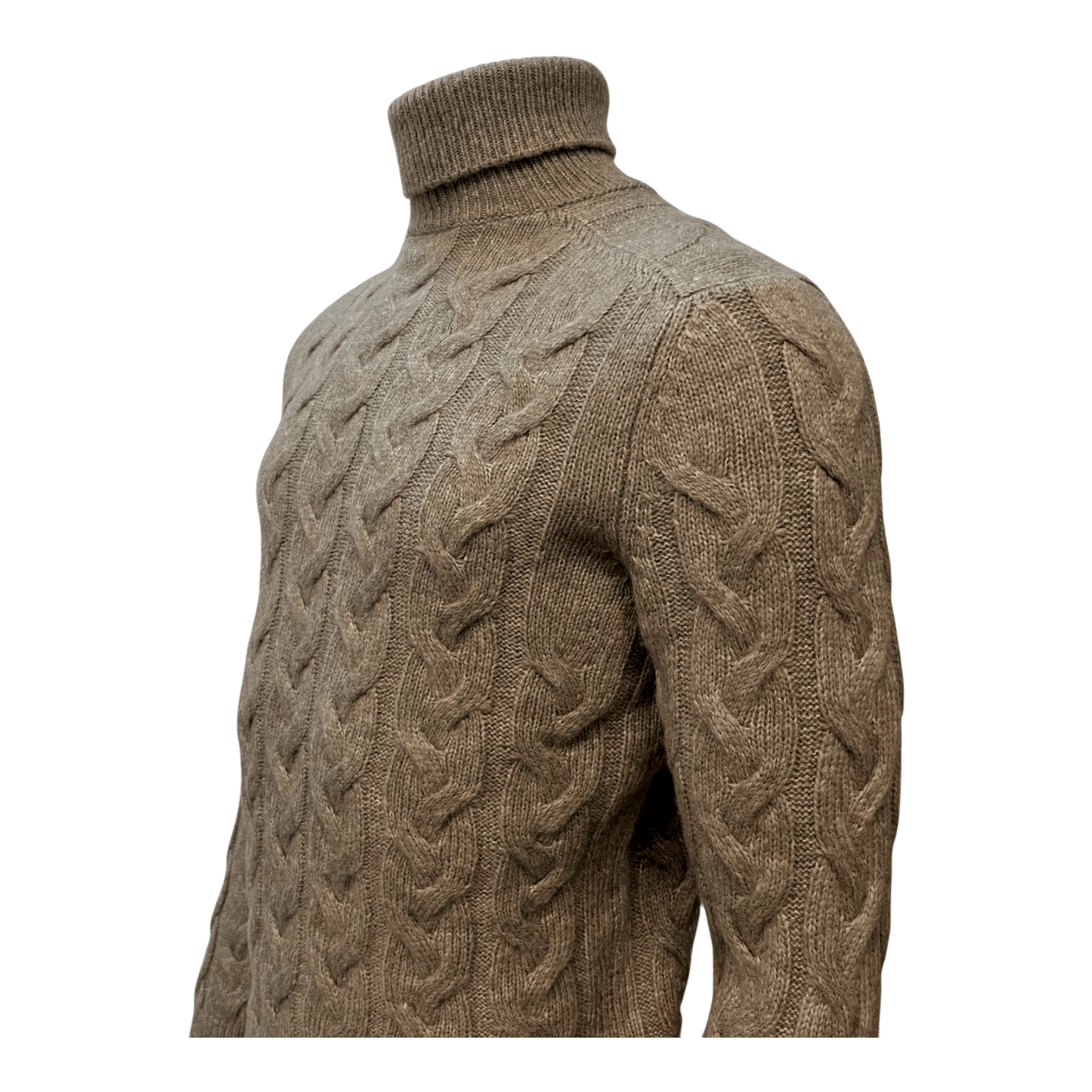 UNIT Hamburg - Never Laundry, Zopfstrick, Rollkragen, sand - Never Laundry