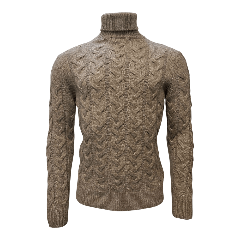 UNIT Hamburg - Never Laundry, Zopfstrick, Rollkragen, sand - Never Laundry