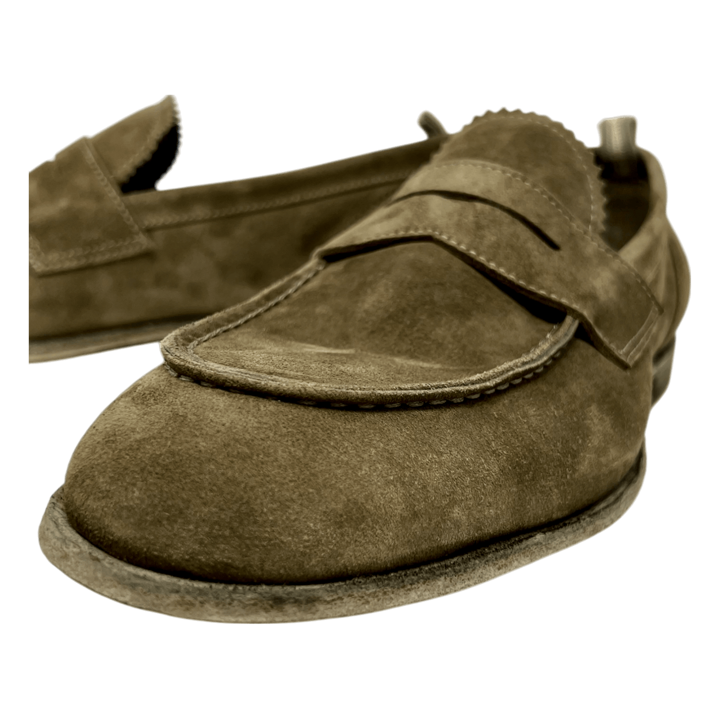 Officine Creative, Velour Loafer, Ledersohle, olivbeige - UNIT Hamburg