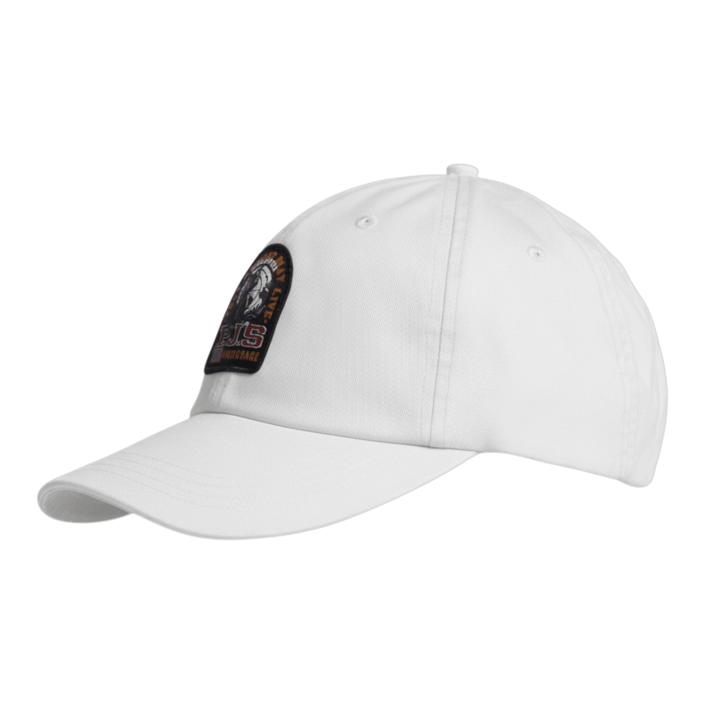 UNIT Hamburg - Parajumpers Patch Cap: winddichte Baseballkappe, weiß - Parajumpers