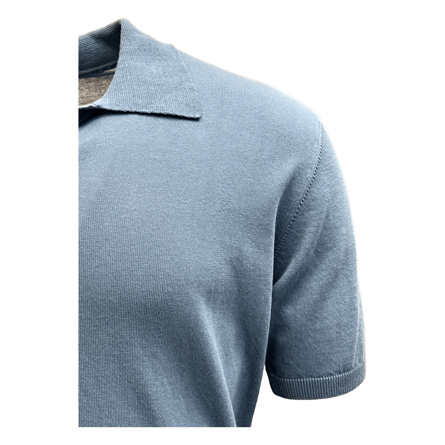 UNIT Hamburg - Roberto Collina, Baumwollstrick, Polo, denimblau - Roberto Collina