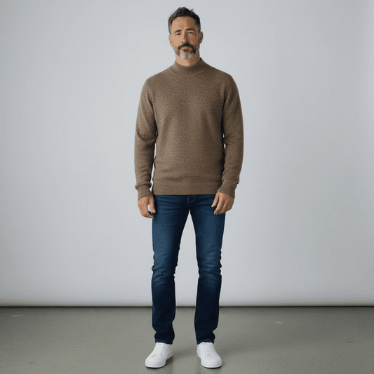 UNIT Hamburg - Roberto Collina, Merino / Baby Kamel Stehkragen, corteccia braun - Roberto Collina
