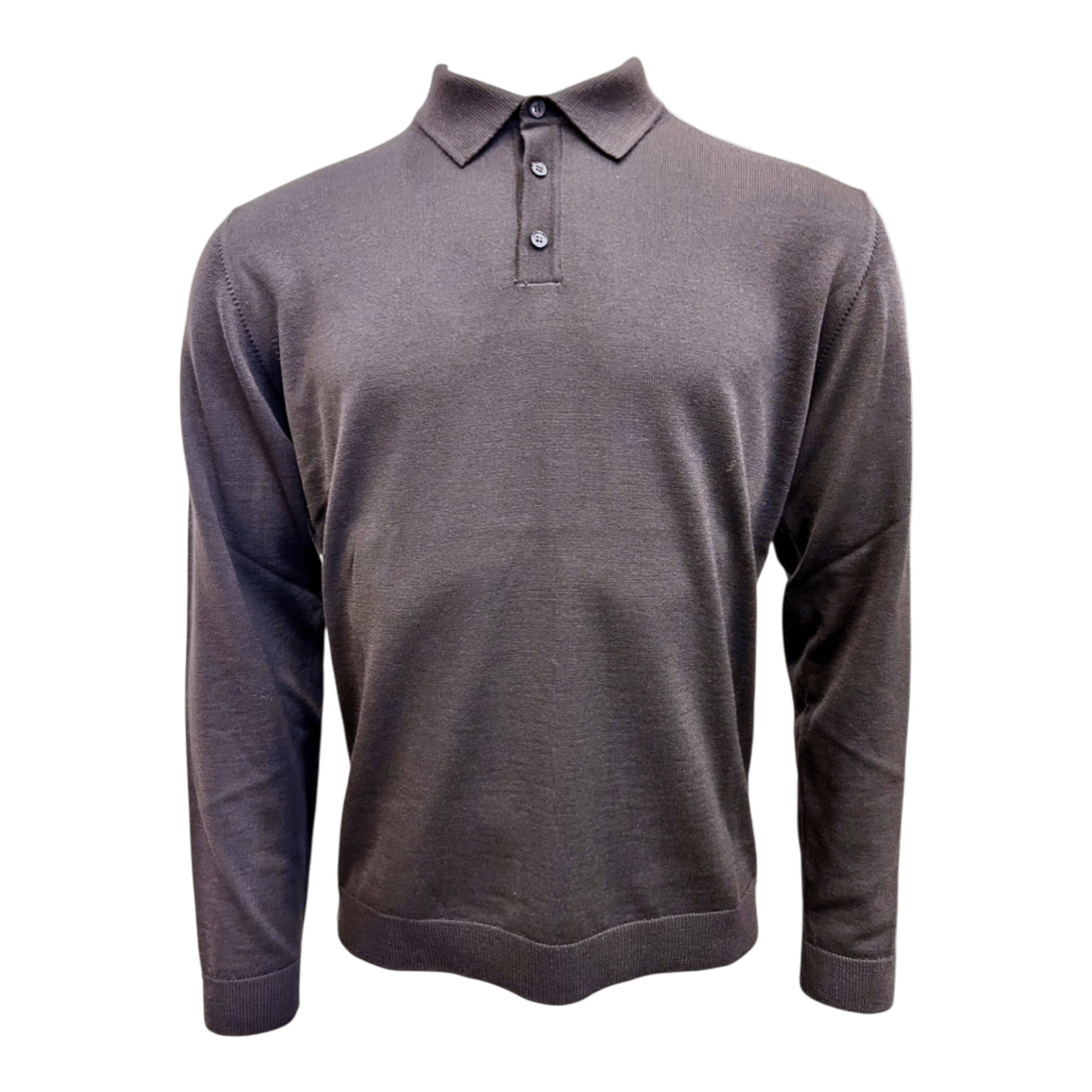 UNIT Hamburg - Roberto Collina, Merino Polo Langarm, graphit grau - Roberto Collina