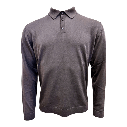 UNIT Hamburg - Roberto Collina, Merino Polo Langarm, graphit grau - Roberto Collina