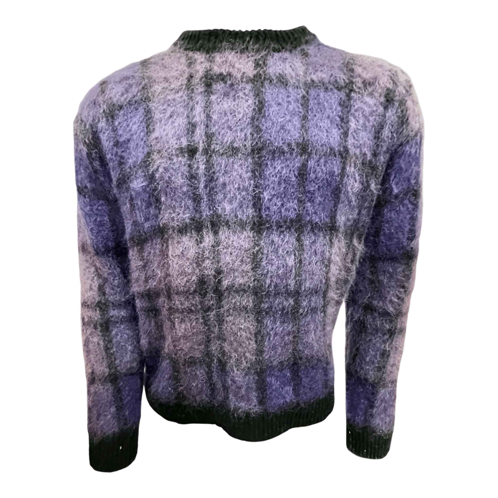 UNIT Hamburg - Roberto Collina, Mohair Rundhals, lila Karo - Roberto Collina