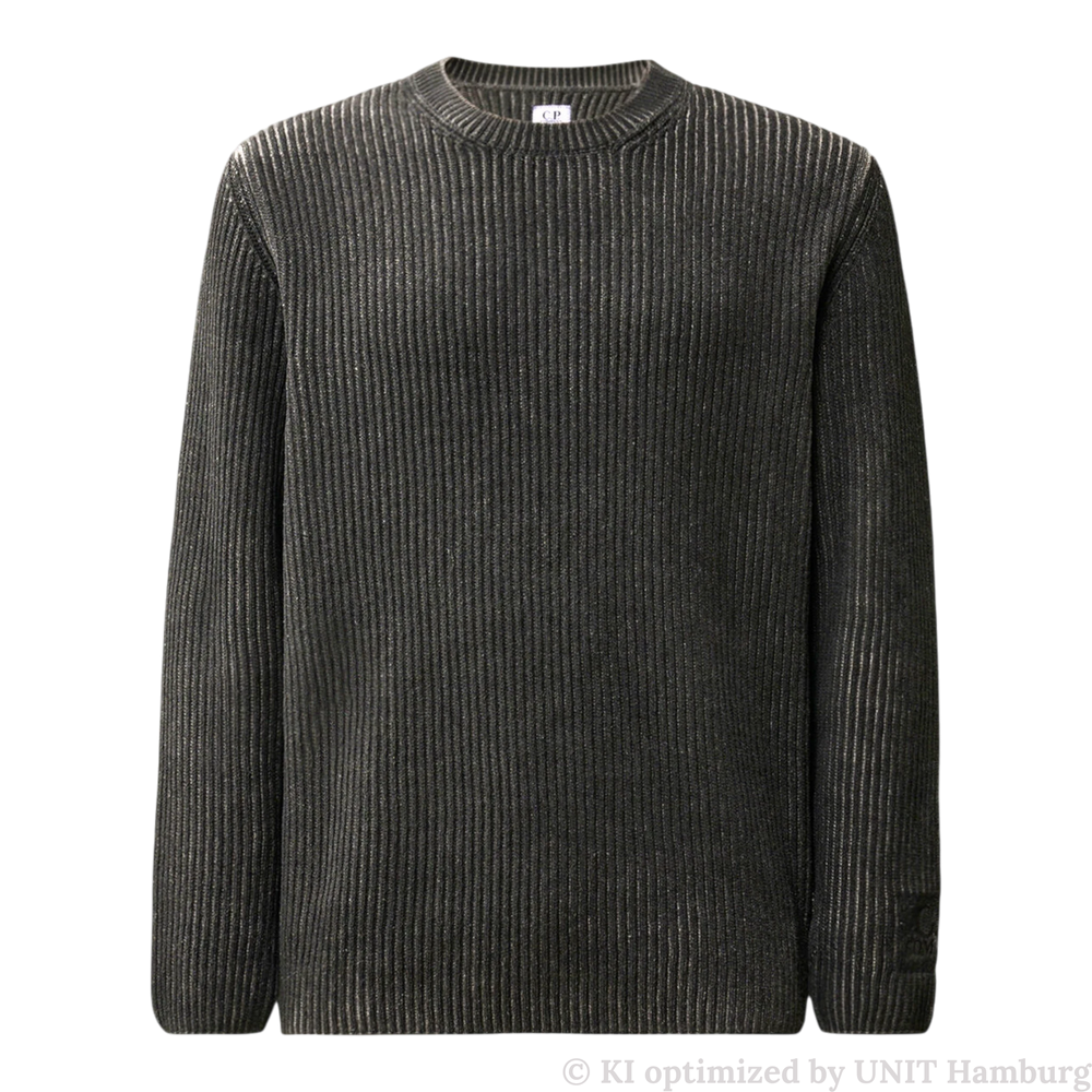 Watermarked - C.P. Company, Chenille Pullover in Raven Grey aus Baumwolle