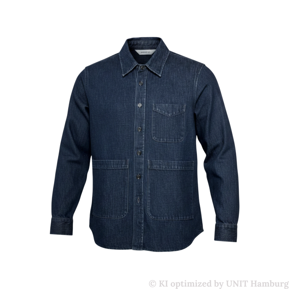 Watermarked - ASPESI, Selvedge Denim Overshirt, dunkeblau