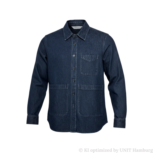 Watermarked - ASPESI, Selvedge Denim Overshirt, dunkeblau