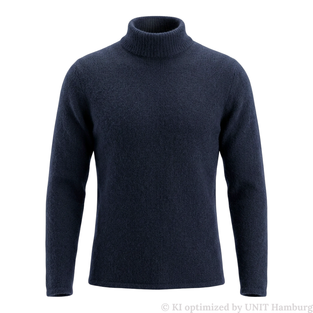 Watermarked - Roberto Collina, Merino / Baby Kamel, Stehkragen navy