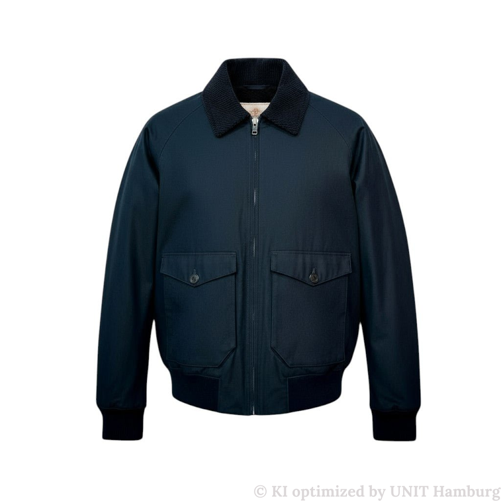 Watermarked - Baracuta, G9 Harrington, Wachsjacke, Hamburger Blau, dark navy
