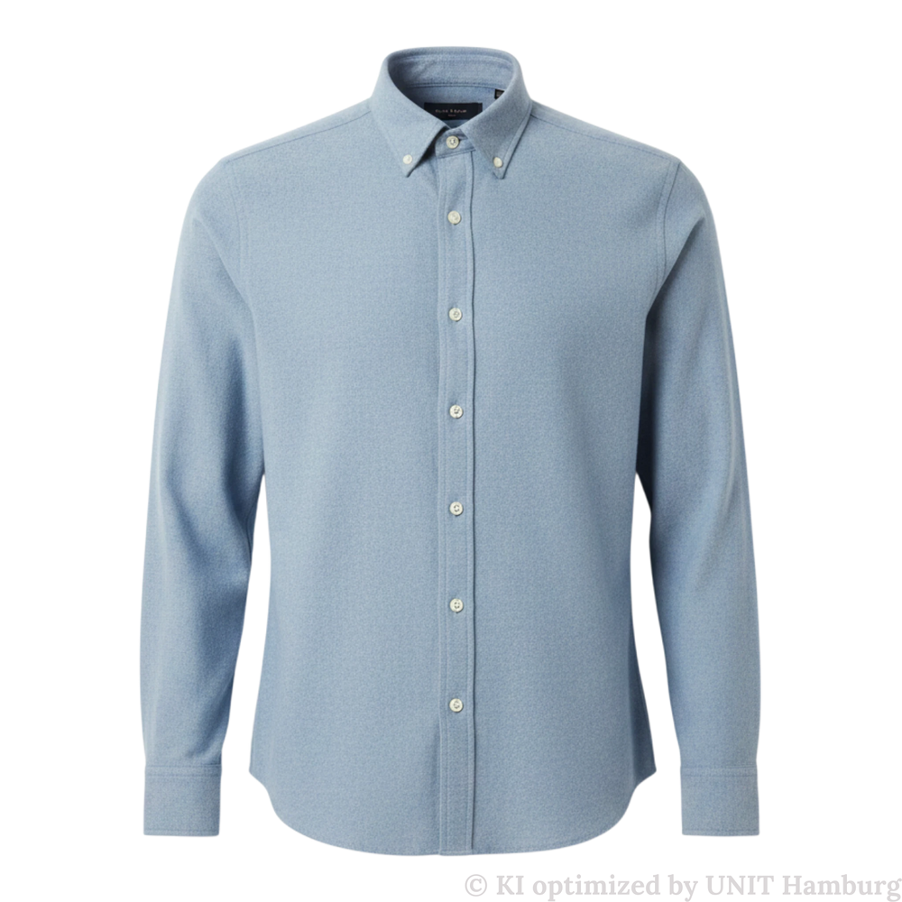 Watermarked - Sunspel Flanellhemd aus Baumwolle mit Button-Down, bleu