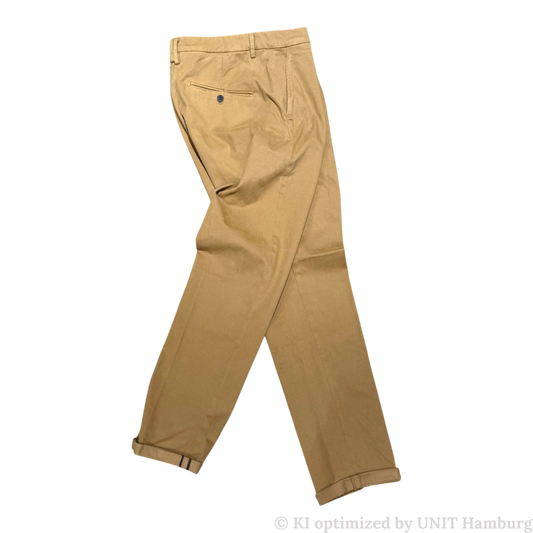 Watermarked - Never Laundry, Chino dunkelbeige mit Bundfalte