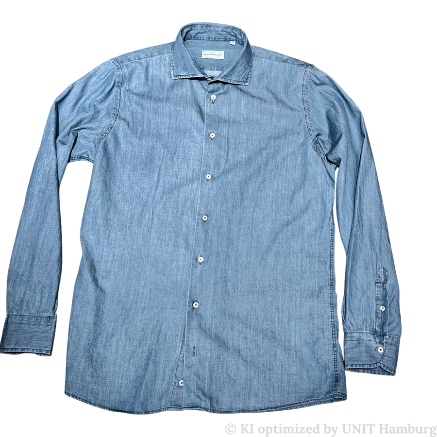 Watermarked - Never Laundry Denimhemd light washed aus Baumwolle