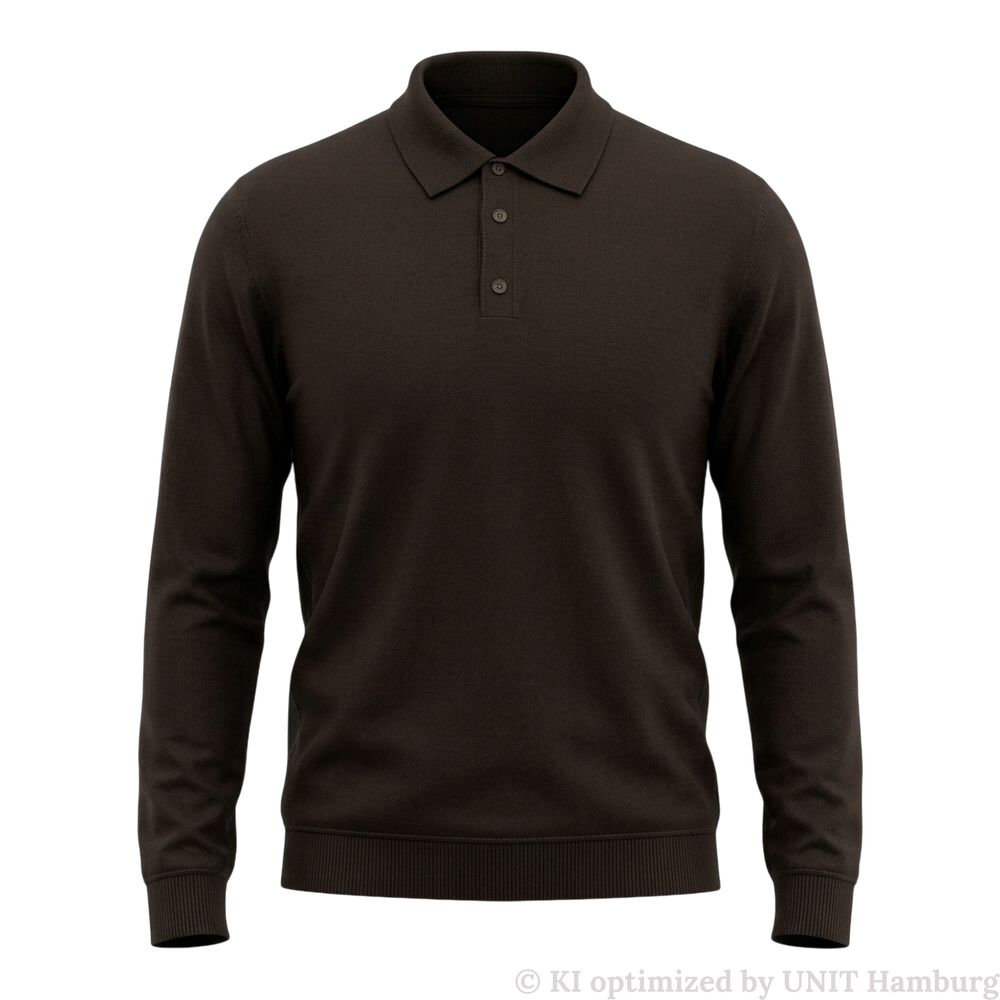 Watermarked - Roberto Collina Merino-Poloshirt Dunkelbraun
