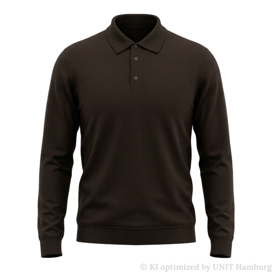 Watermarked - Roberto Collina Merino-Poloshirt Dunkelbraun