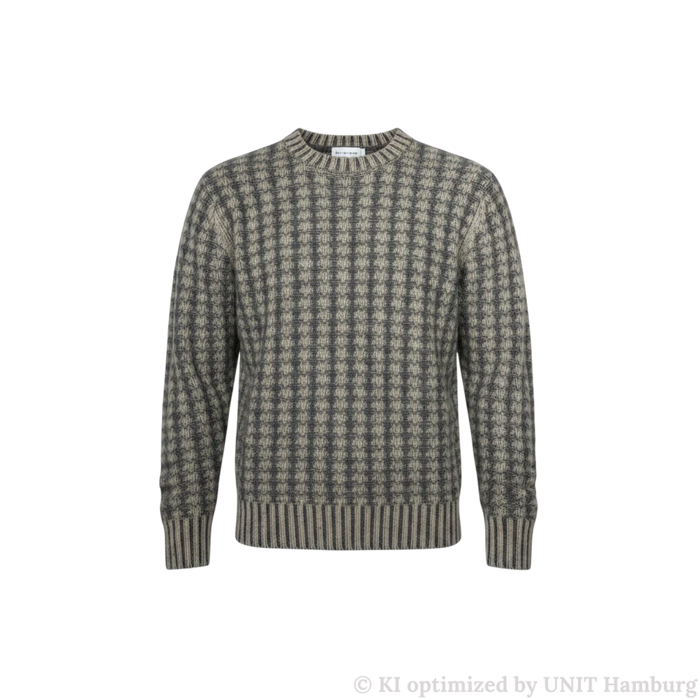 Watermarked - ASPESI, Grobstrick-Pullover aus Schurwolle, zweifarbig