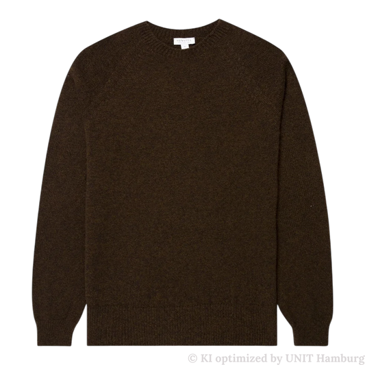 Watermarked - Sunspel Lambswool Crew Neck Loden Twist, grün