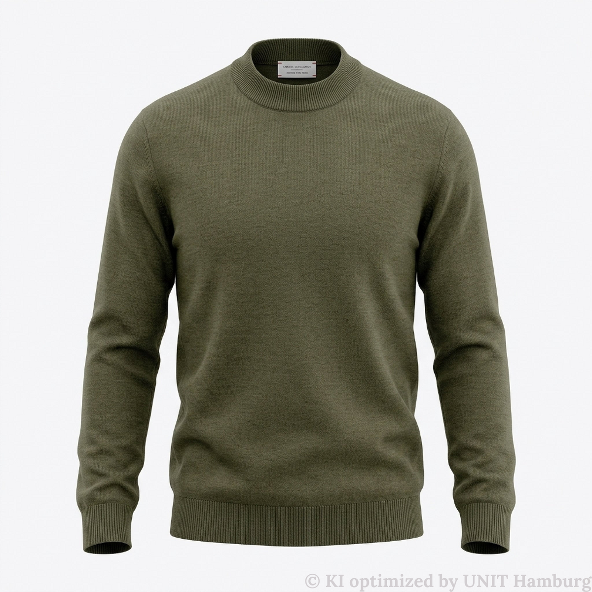 Watermarked - Roberto Collina, Merino Stehkragenpullover, militare grün