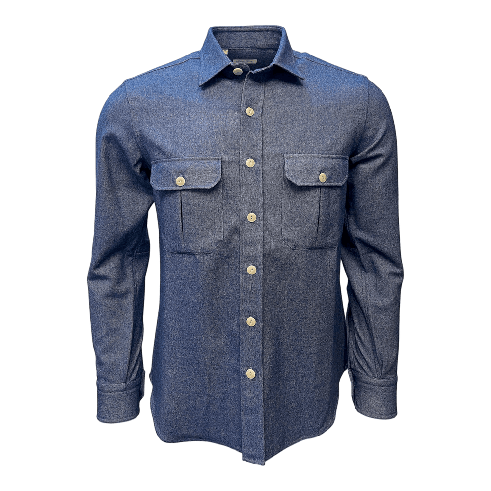UNIT Hamburg - Salvatore Piccolo, Overshirt Wolle / Baumwolle, denimblau - Salvatore Piccolo