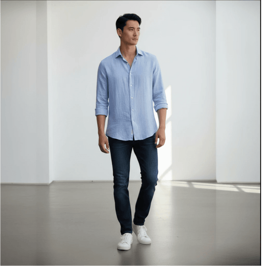 UNIT Hamburg - Sonrisa Leinenhemd, Fine Linen, hellblau - Sonrisa