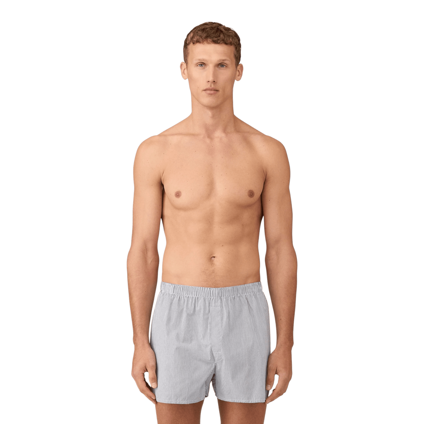 UNIT Hamburg - Sunspel, Classic Boxer Short, weiß - blaue Streifen - Sunspel