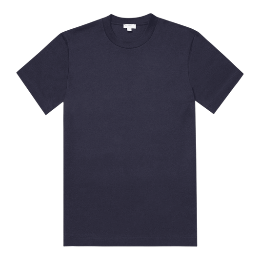UNIT Hamburg - Sunspel, Heavy Weight Supima Cotton T-Shirt, navy - Sunspel