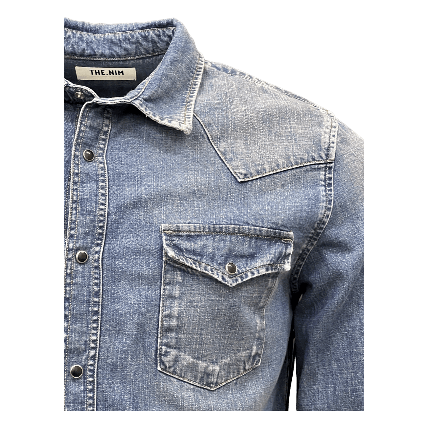 THE.NIM STANDARD, Western Shirt, Regular Fit, Medium Blue - UNIT Hamburg