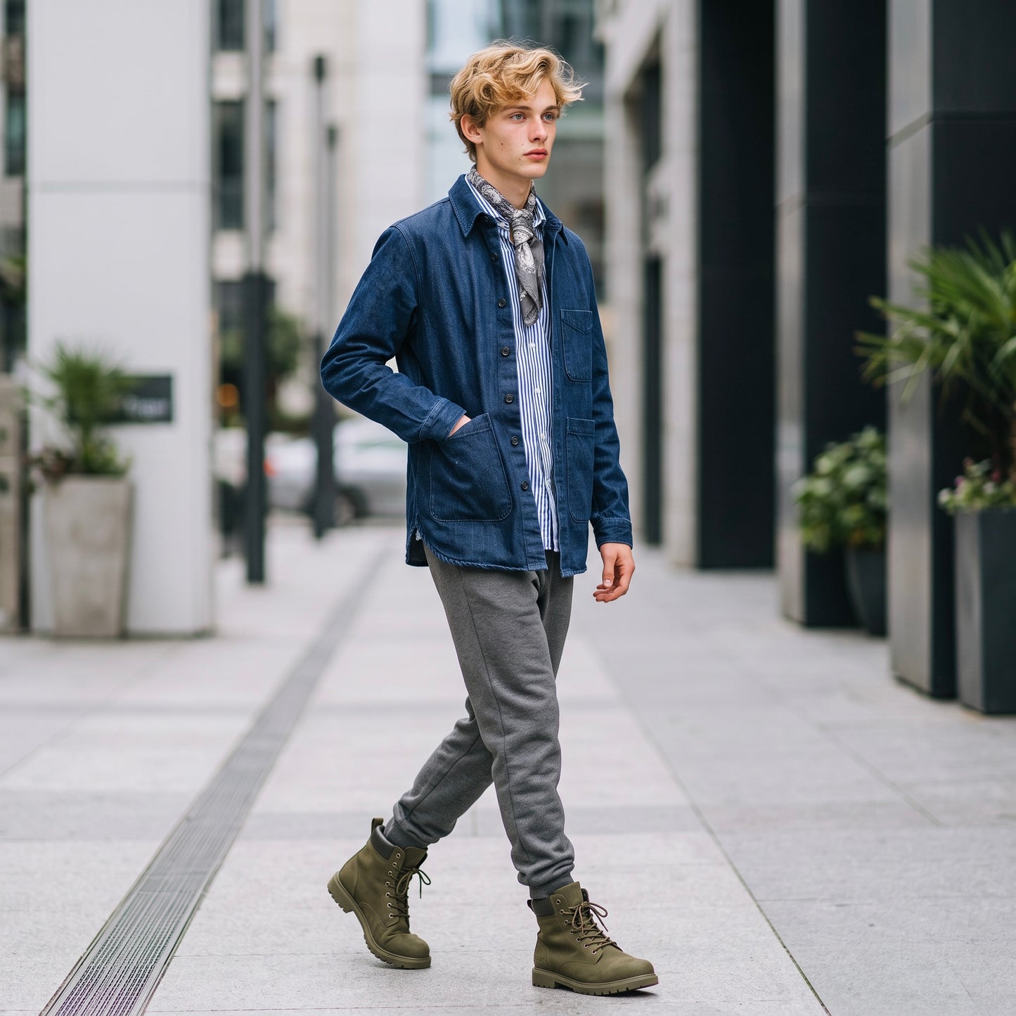 ASPESI, Selvedge Denim Overshirt, dunkeblau