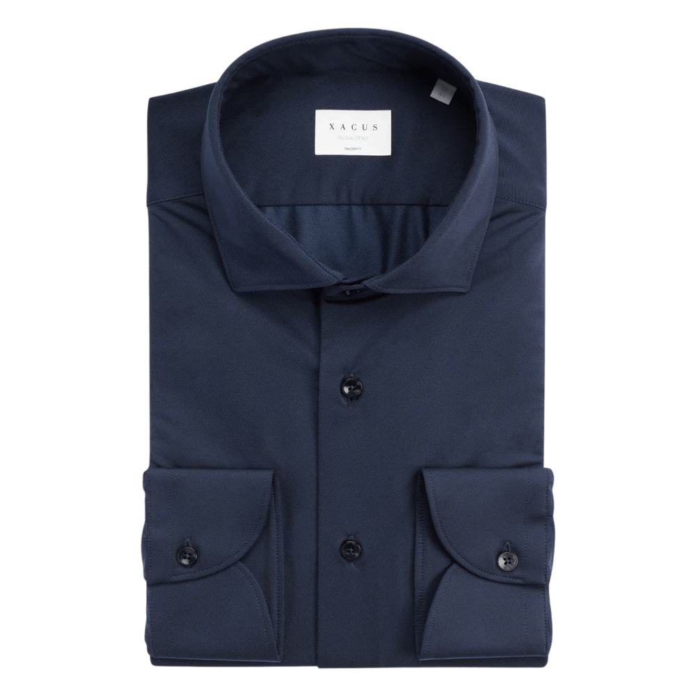 Xacus, Active Shirt, bügelfrei,Stretch, navy - UNIT Hamburg