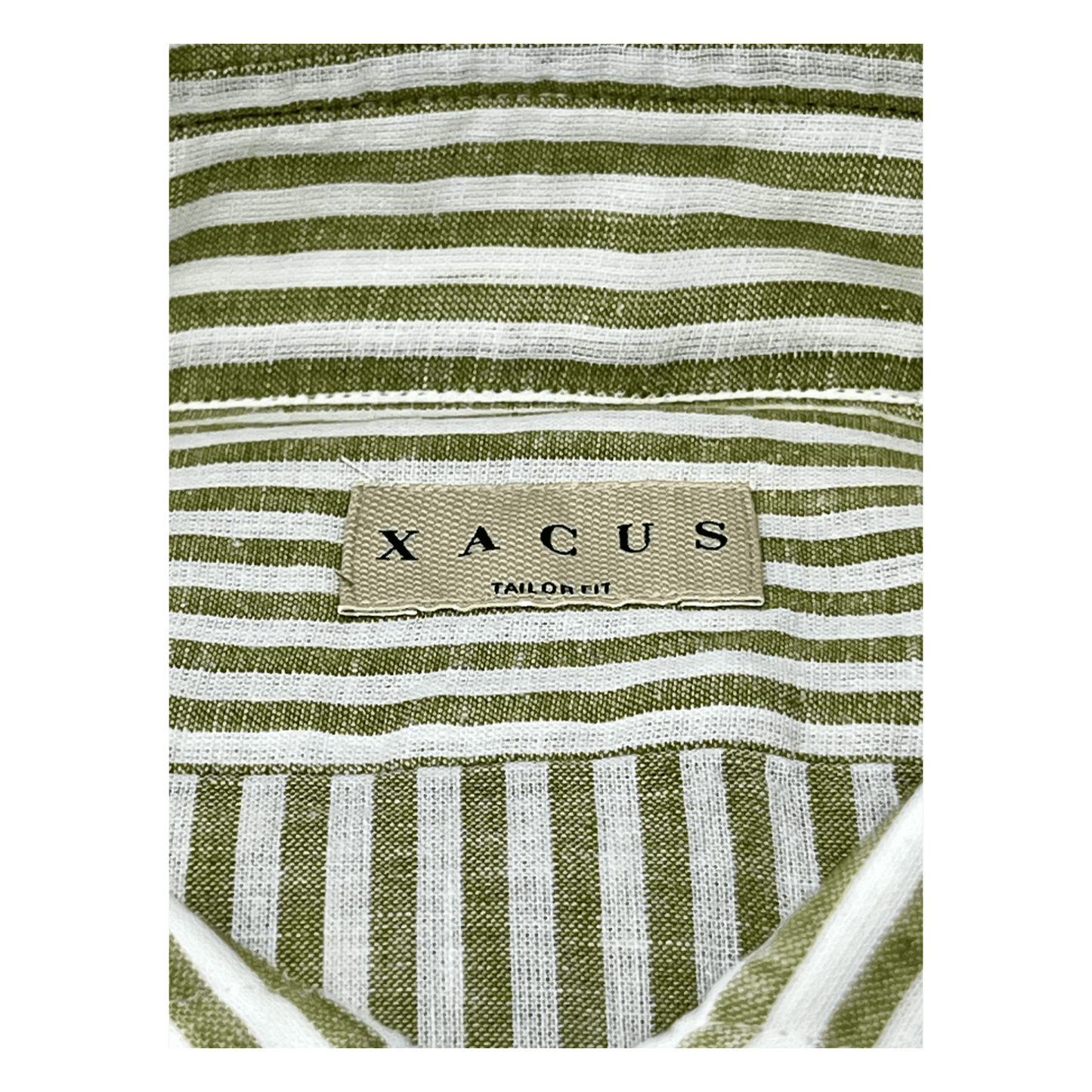 UNIT Hamburg - Xacus, gewaschenes Leinen / Baumwollhemd, Streifen, hellgrün - Xacus