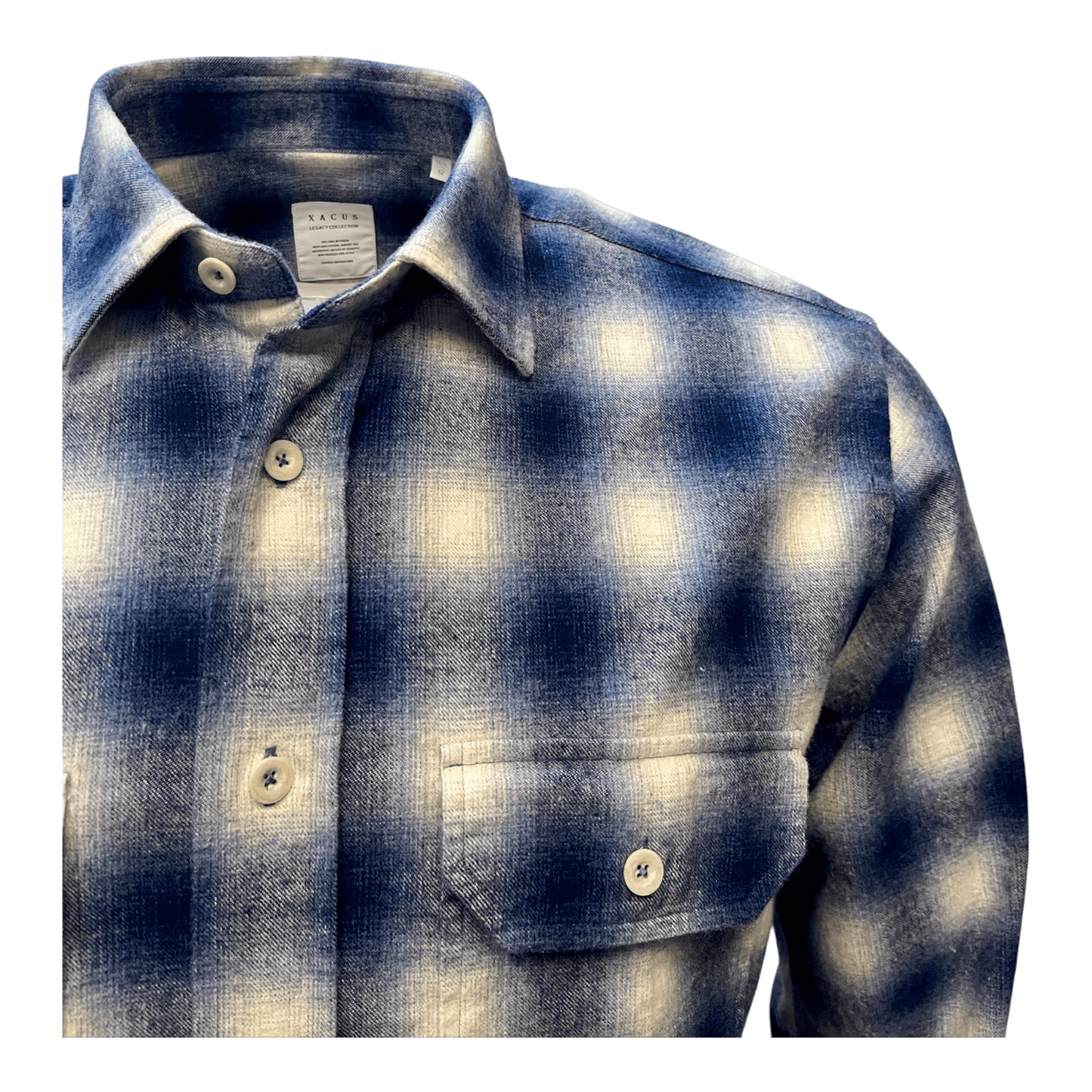 UNIT Hamburg - Xacus, Legacy Flanell Cotton Checked, blau auf Sand - Xacus