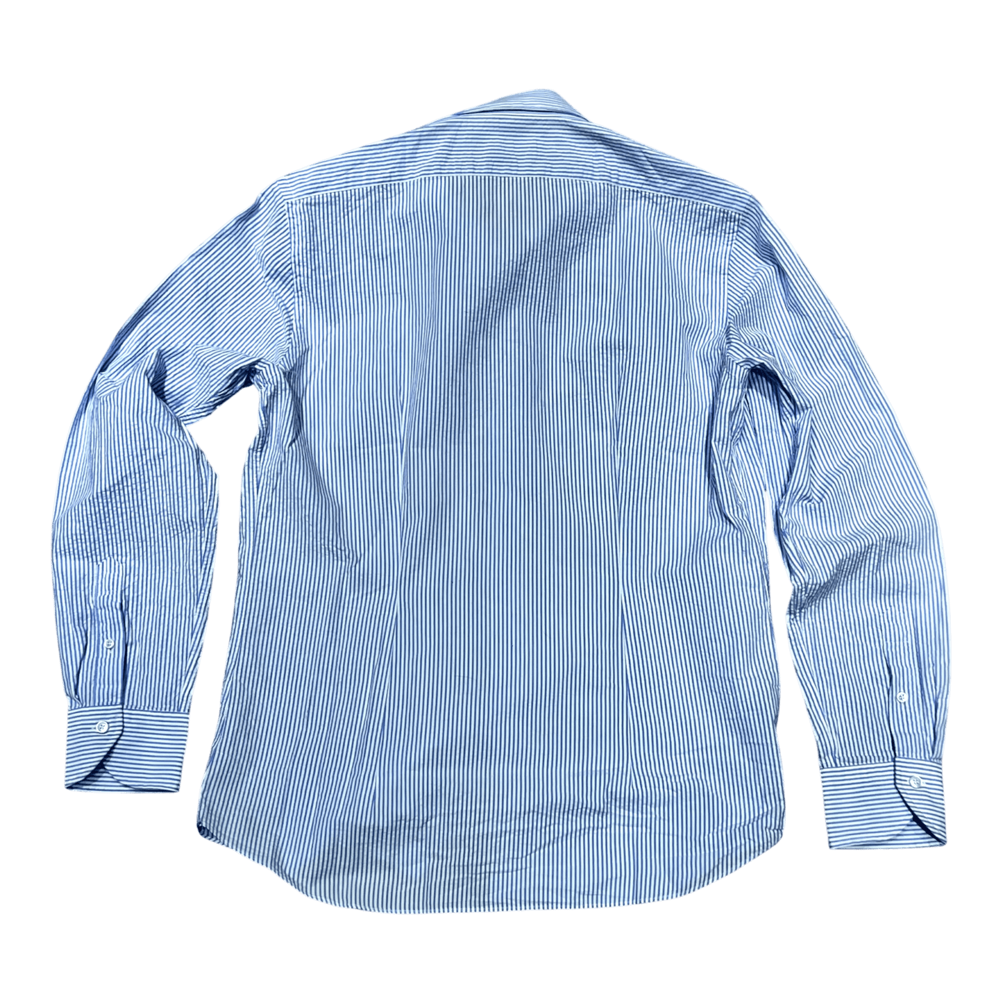 UNIT Hamburg - Xacus Seersucker Hemd, blauer Römerstreifen – Made in Italy - Xacus