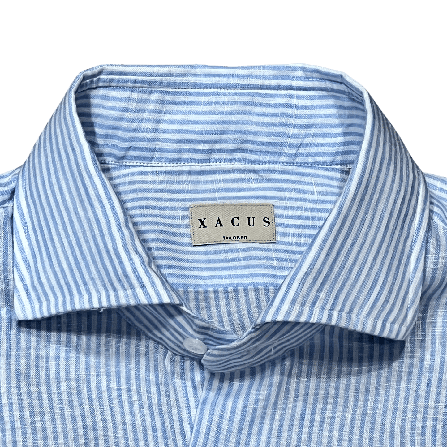 UNIT Hamburg - Xacus, Washed Linen Stripe, hellblau auf Weiß - Xacus