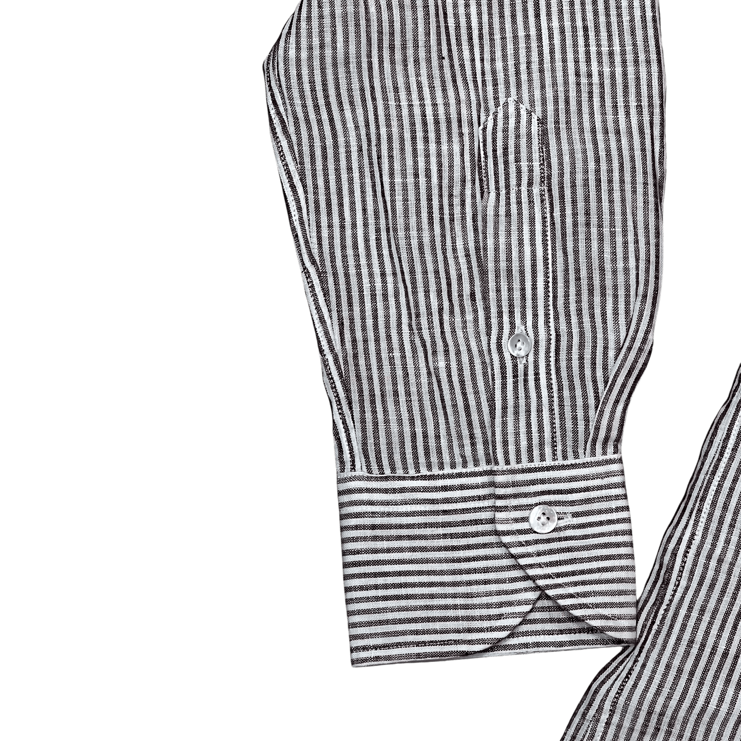 UNIT Hamburg - Xacus Washed Linen Stripe, blanc à rayures marron - Xacus